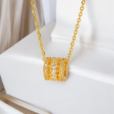 Necklace Olga gold plated with zircons