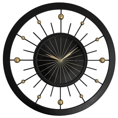 Reloj de pared 60cm-Silencioso-Negro-Metal-NeXtime 'Orbit'