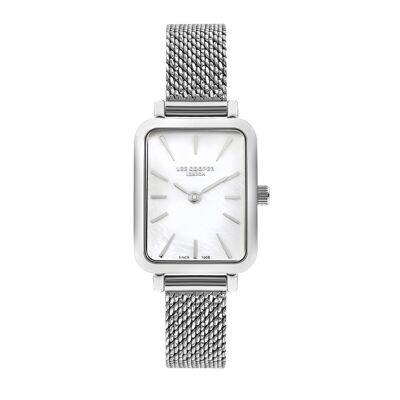 LeeCooper – PHILIPPA – LC07815 – Reloj para mujer – Movimiento analógico de 2 manecillas – Caja de metal rectangular – Brazalete de malla milanesa