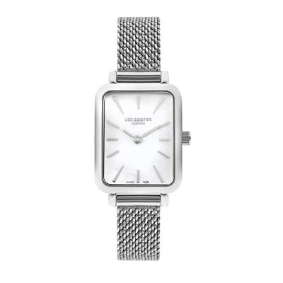 LeeCooper – PHILIPPA – LC07815 – Reloj para mujer – Movimiento analógico de 2 manecillas – Caja de metal rectangular – Brazalete de malla milanesa