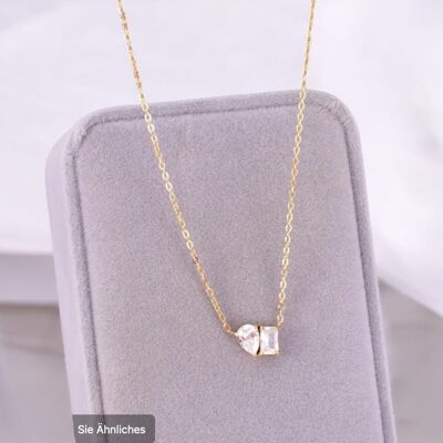 Collier Géo plaqué or avec zircons