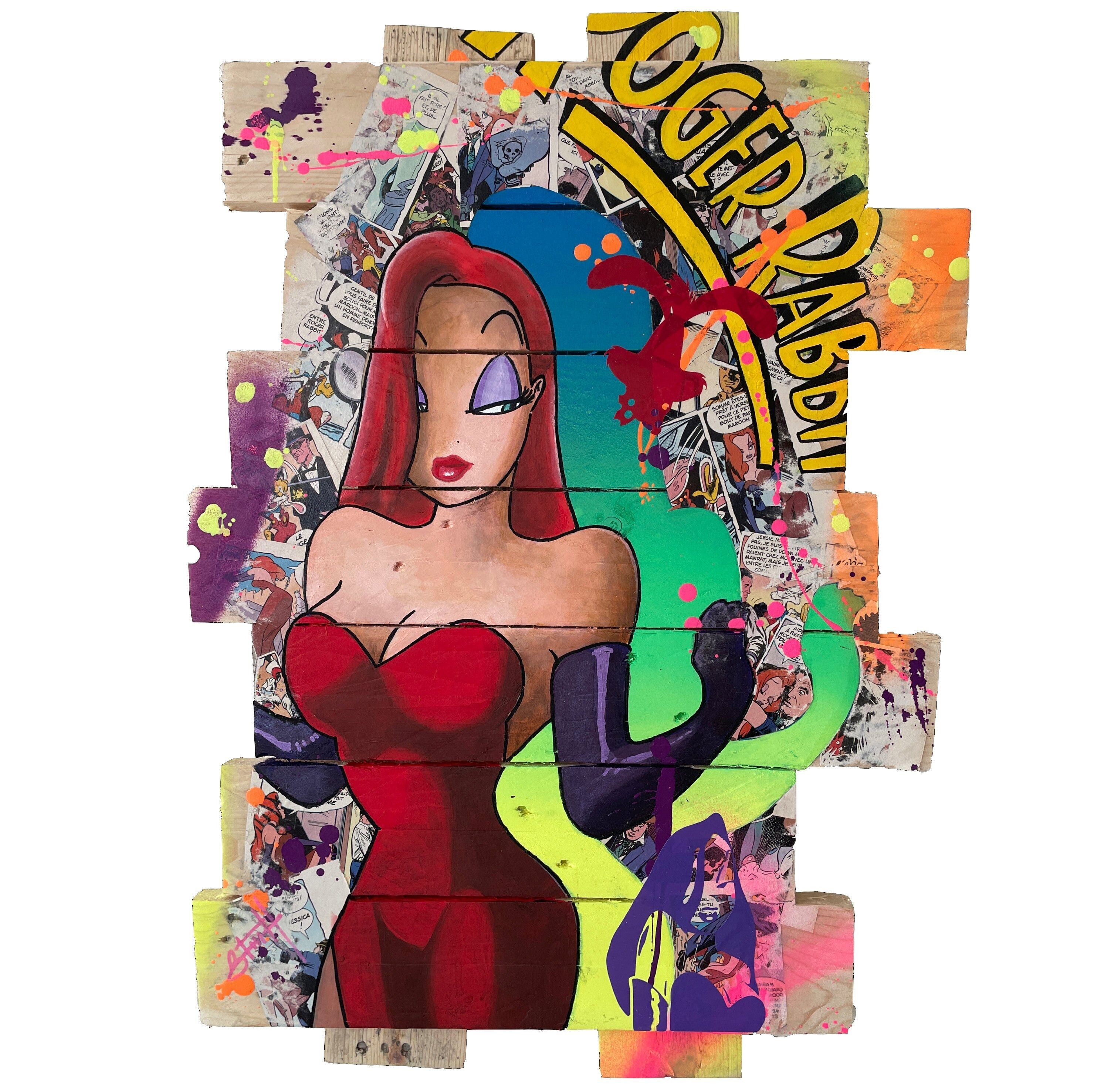 Pittura pop art Jessica Rabbit