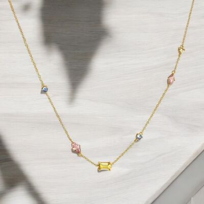 Collier Alma plaqué or avec zircons