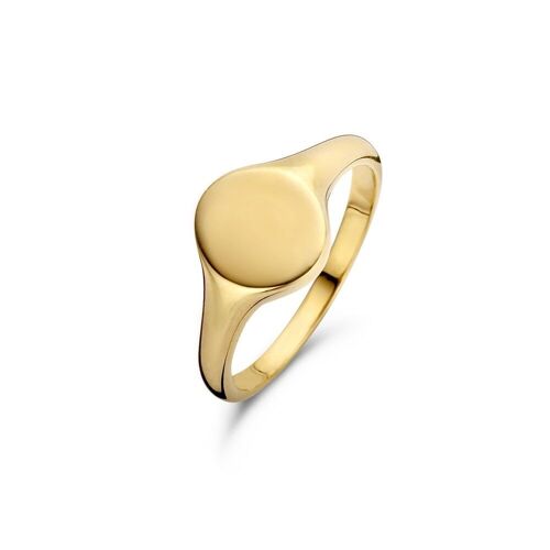 Silver seal ring 9x20mm gold plated