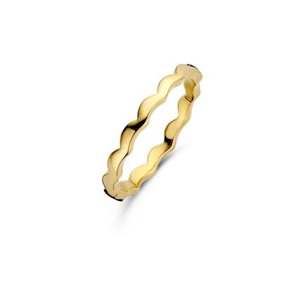 Anillo ondulado de plata 23x20mm chapado en oro