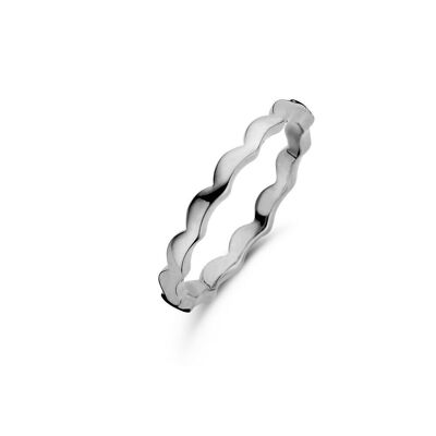 Anillo ondulado plata 23x20mm