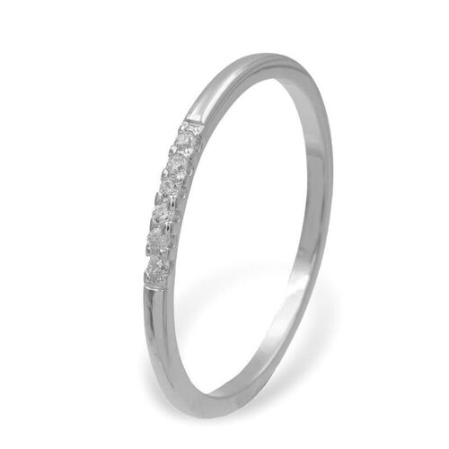 Silver ring classic band 1.4x20.2mm with zirconia