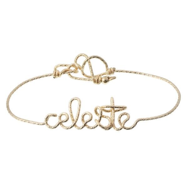 Brazalete personalizado relleno de oro amarillo brillante
