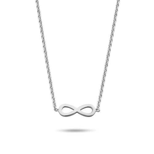 Silver necklace with infinity 38+5cm rhodium plated