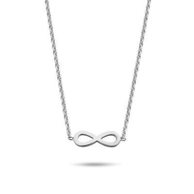 Silver necklace with infinity 38+5cm rhodium plated