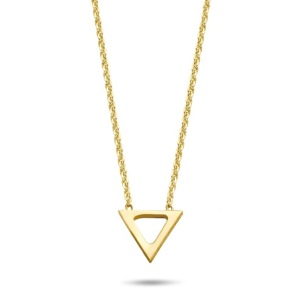 Collana in argento con triangolo aperto 38+5cm placcato oro