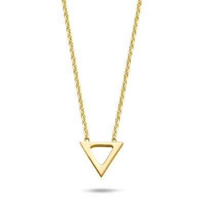 Collar de plata con triángulo abierto 38+5cm chapado en oro