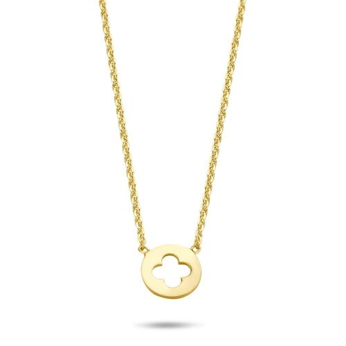Silver necklace with clover 38+5cm gold plated