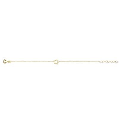 Bracciale in argento con stella aperta 16,5+3cm placcato oro