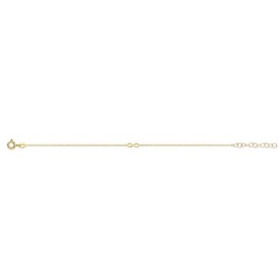 Bracelet en argent avec infini 16,5+3cm plaqué or