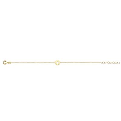 Bracelet en argent avec trèfle 16,5+3cm plaqué or