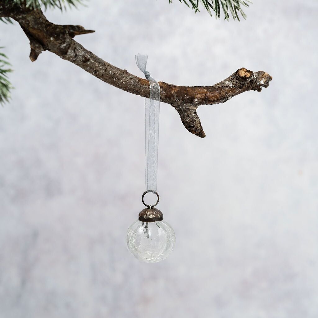 Lot de 6 petites boules transparentes craquelées de 1"