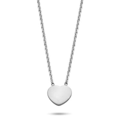 Silver necklace with heart 38+5cm rhodium plated