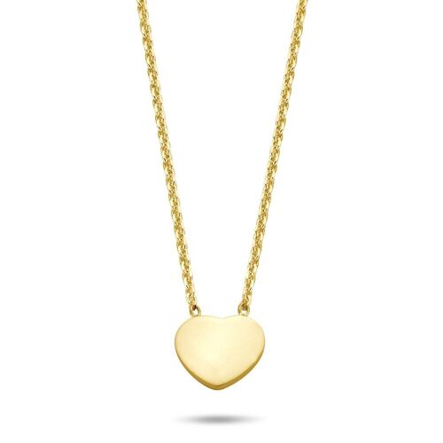 Silver necklace with heart 38+5cm gold plated
