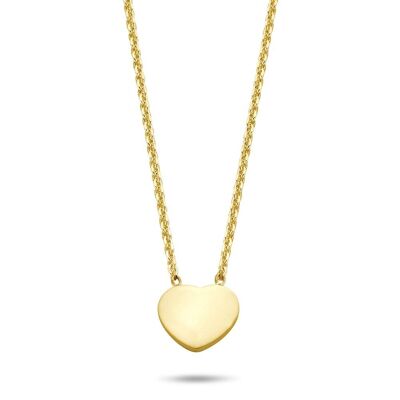 Silver necklace with heart 38+5cm gold plated