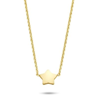 Silver necklace with star 38+5cm gold plated