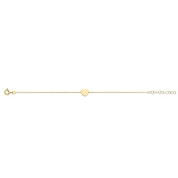 Bracelet en argent avec coeur 16,5+3cm plaqué or 1