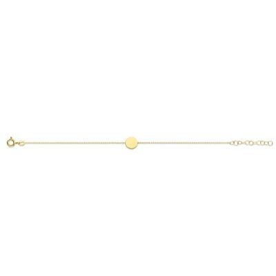 Bracelet en argent avec élément rond 16,5+3cm plaqué or