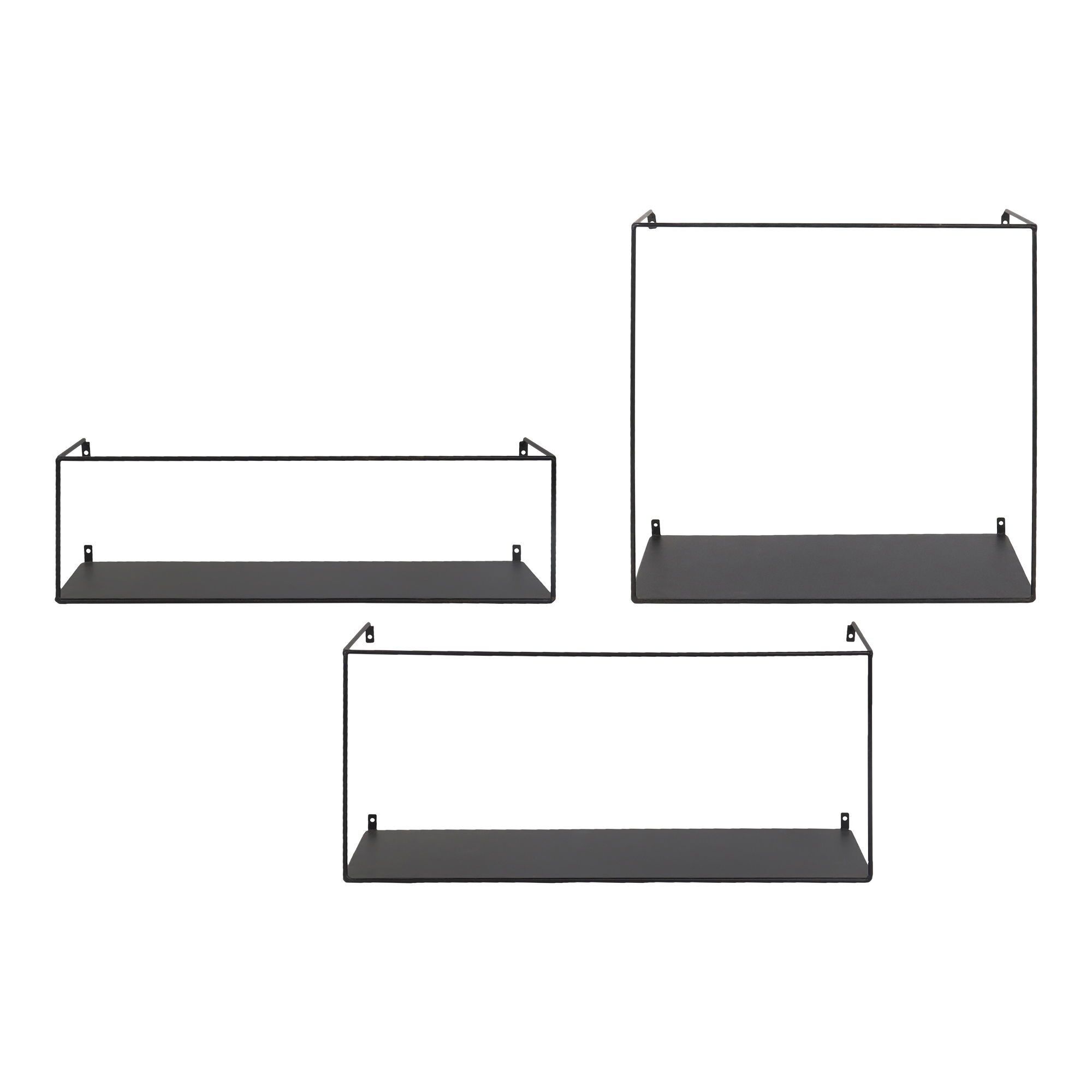 Ulmo Wall Shelf - Wandregal, Stahl, schwarz, 3er-Set