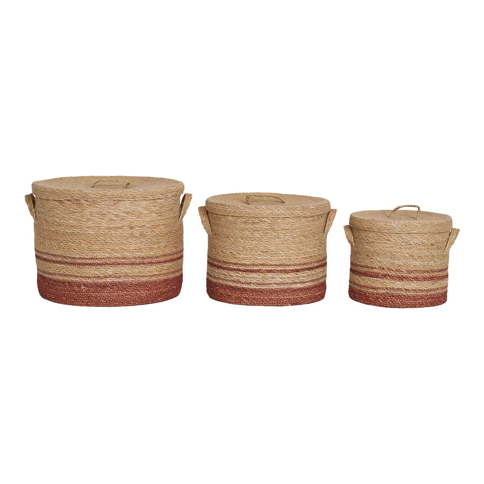 Budoni Baskets - Baskets, seagrass, natural/brown, set of 3