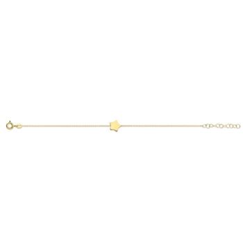 Bracelet en argent avec étoile 16,5+3cm plaqué or 1