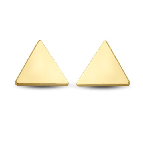 Silver earstuds triangle gold plated