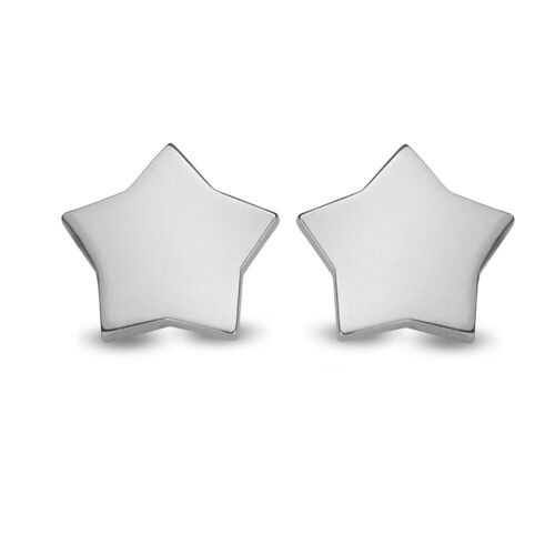 Silver earstuds star rhodium plated