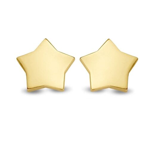 Silver earstuds star gold plated