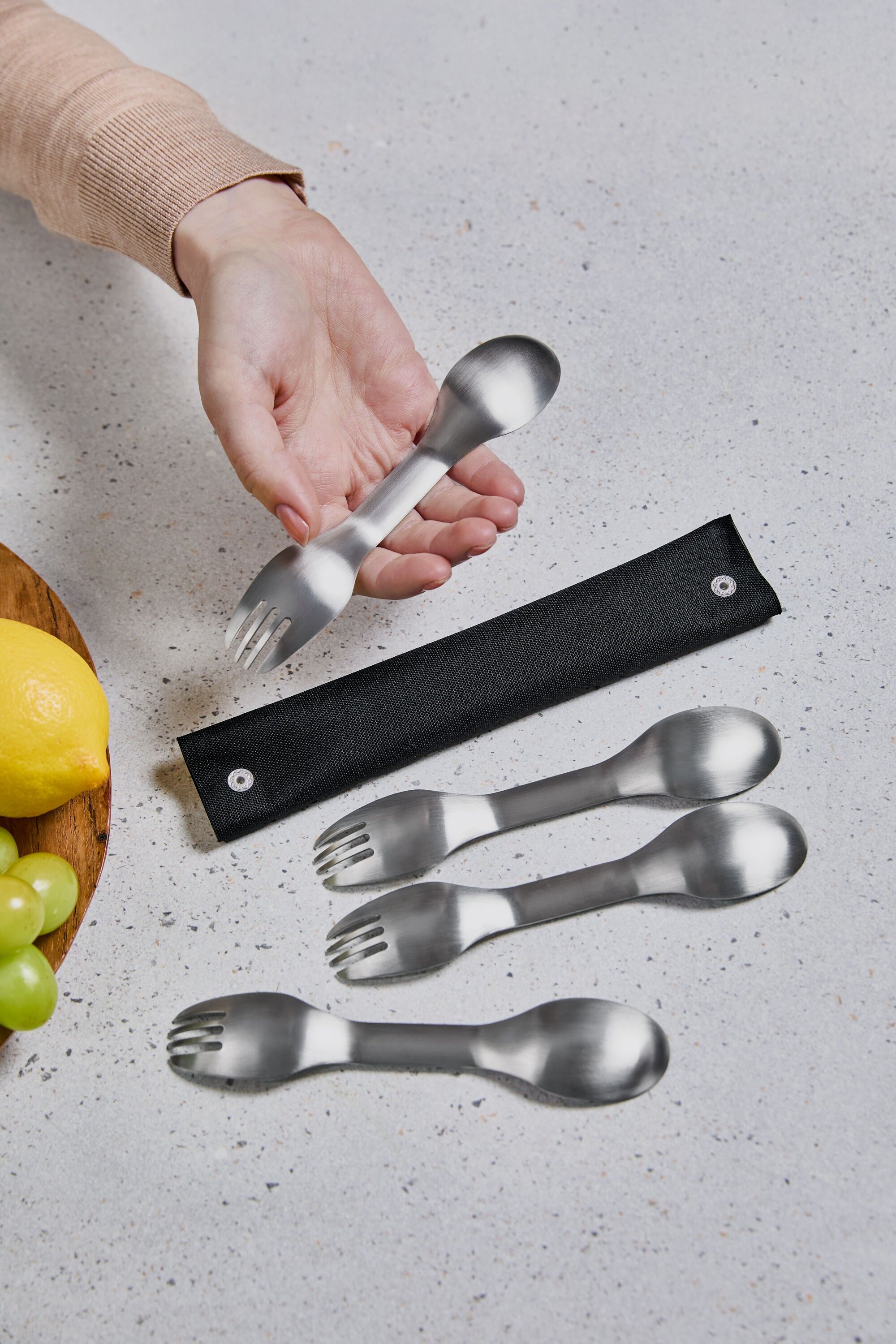 Set di posate in acciaio inossidabile - 4 pezzi - Collezione Outdoor
