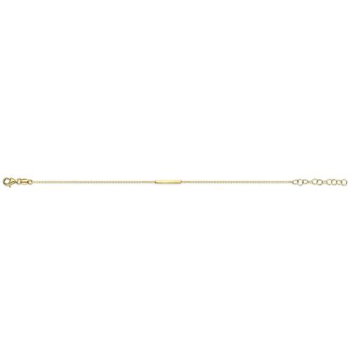 Silver bracelet bar 16.5+3cm gold plated