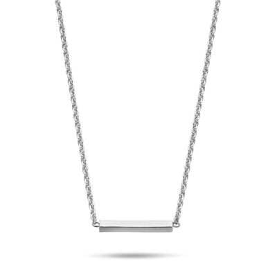 Silver necklace bar 38+5cm rhodium plated