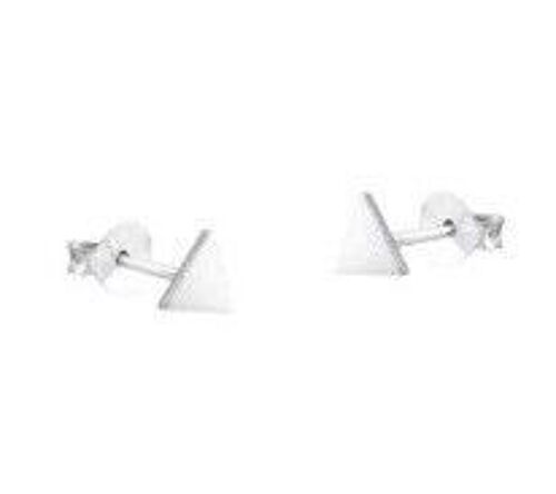 Silver earstuds 5mm triangles rhodium plated