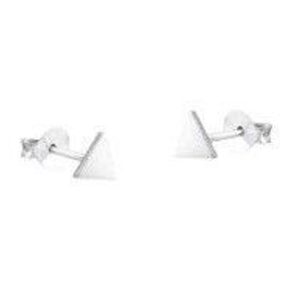 Silver earstuds 5mm triangles rhodium plated