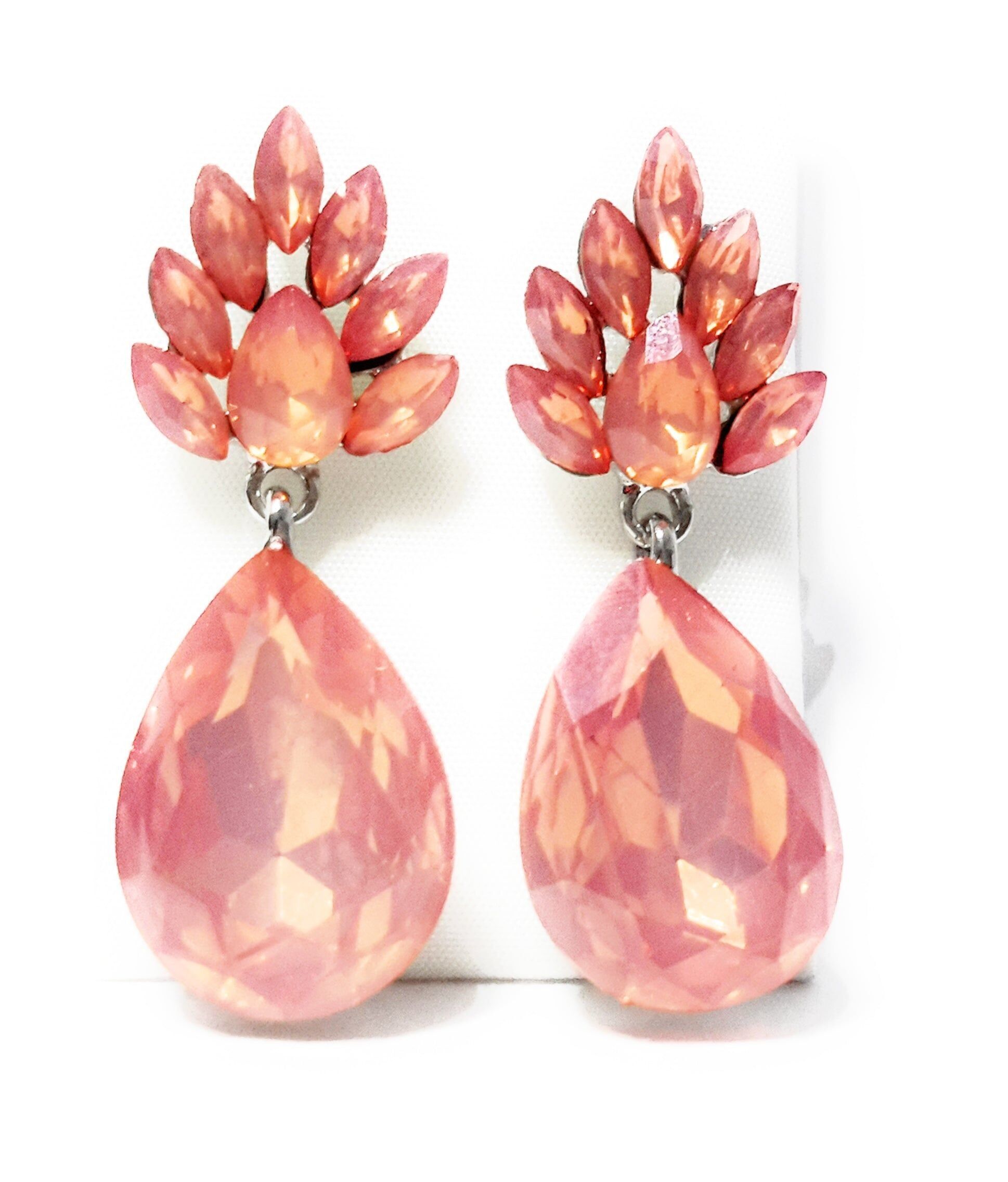 Orecchini fiore di cristallo rosa