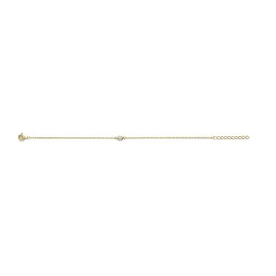 Bracelet argent zircone blanche 16.5+3cm plaqué or