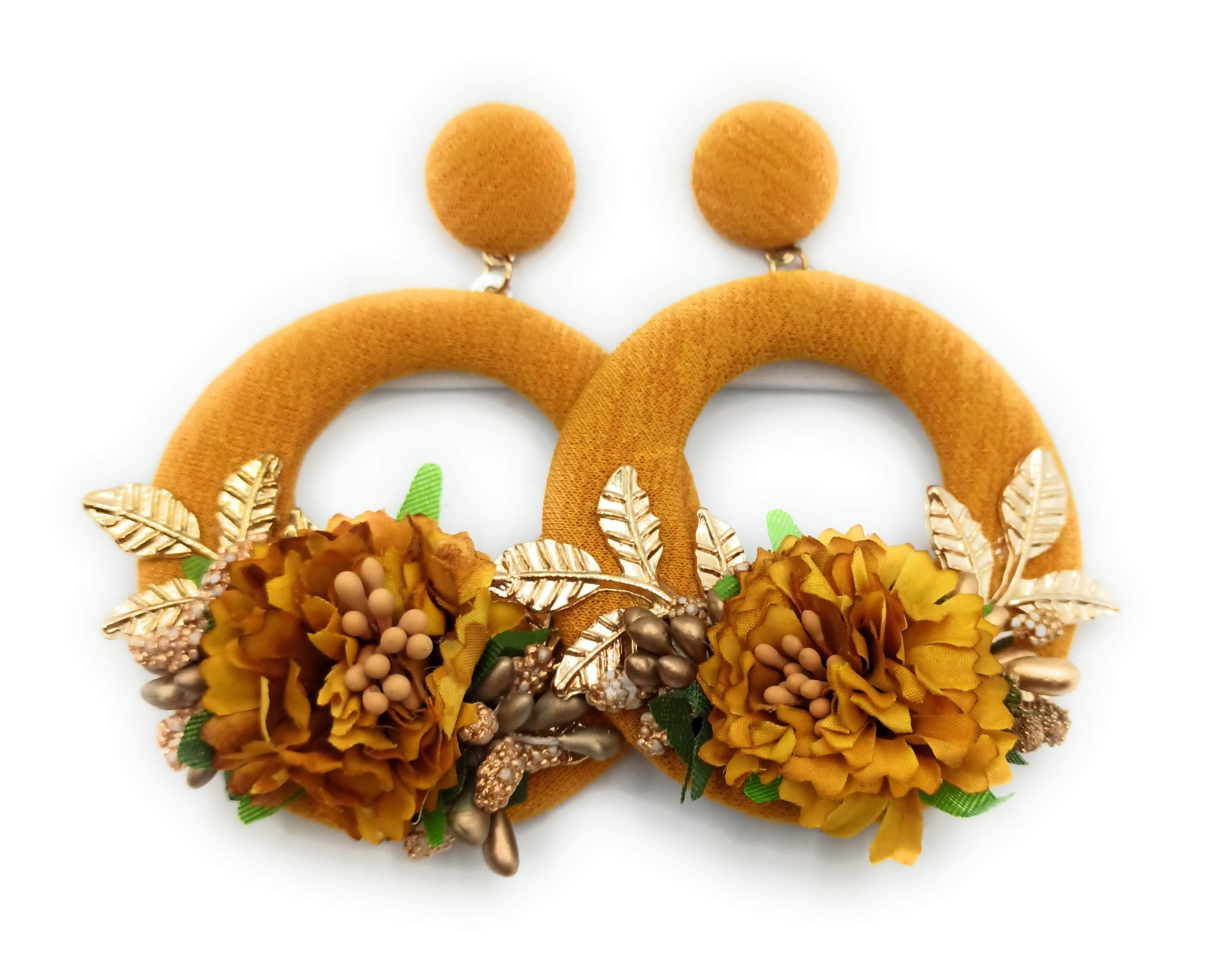 Grandi orecchini di flamenco Mustard Hoop