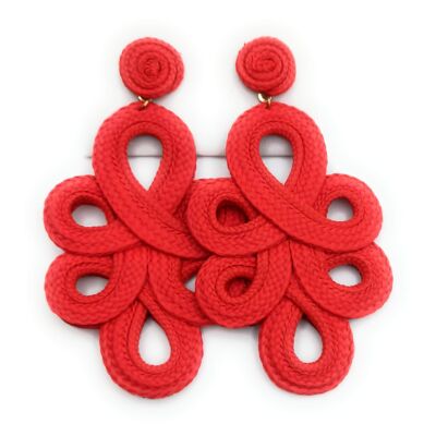 Long and light flamenco earrings Red