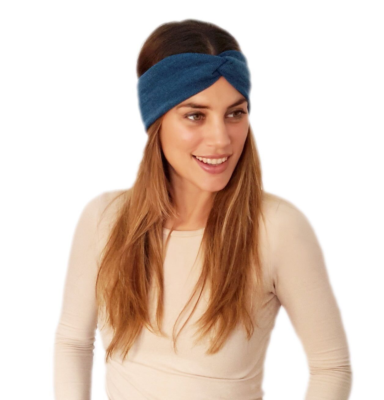 Elastic Hair Band with Knot Marbled Blue (Autumn-Winter)