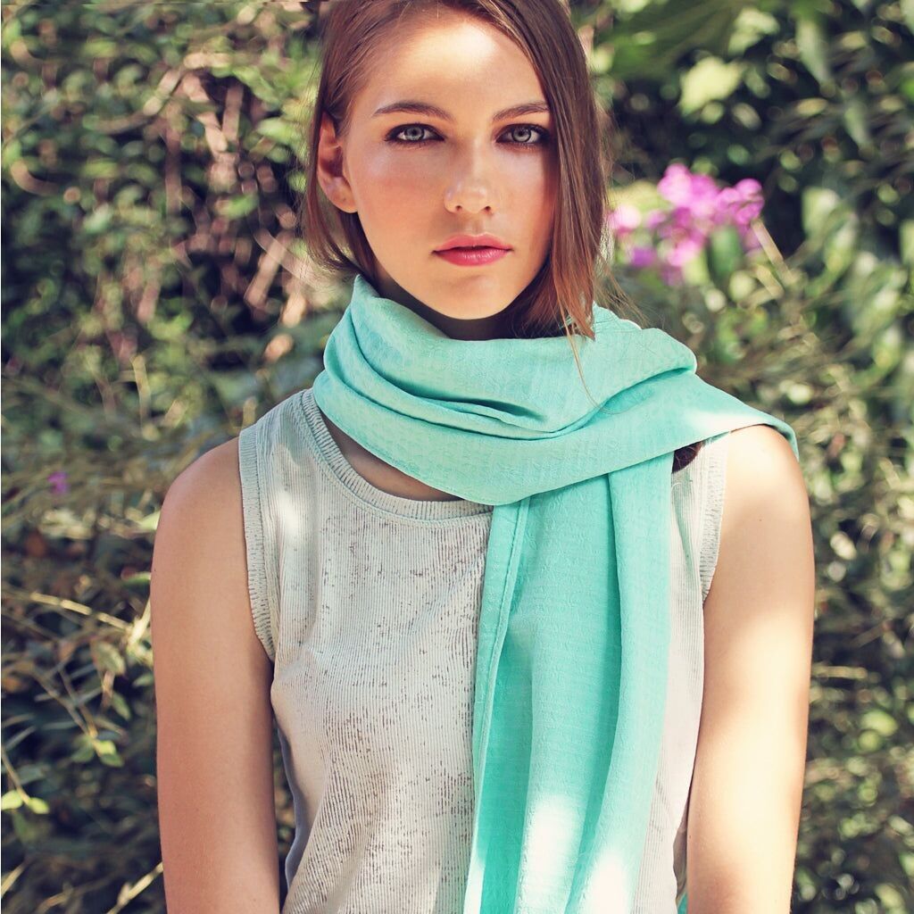 Allegro Scialle con Corbezzoli (175 x 42 cm), Azzurro