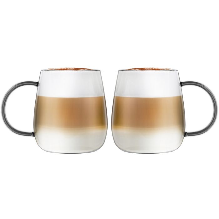 SET of 2 one wall glass with grey handle 400 mlBOLLA 1159