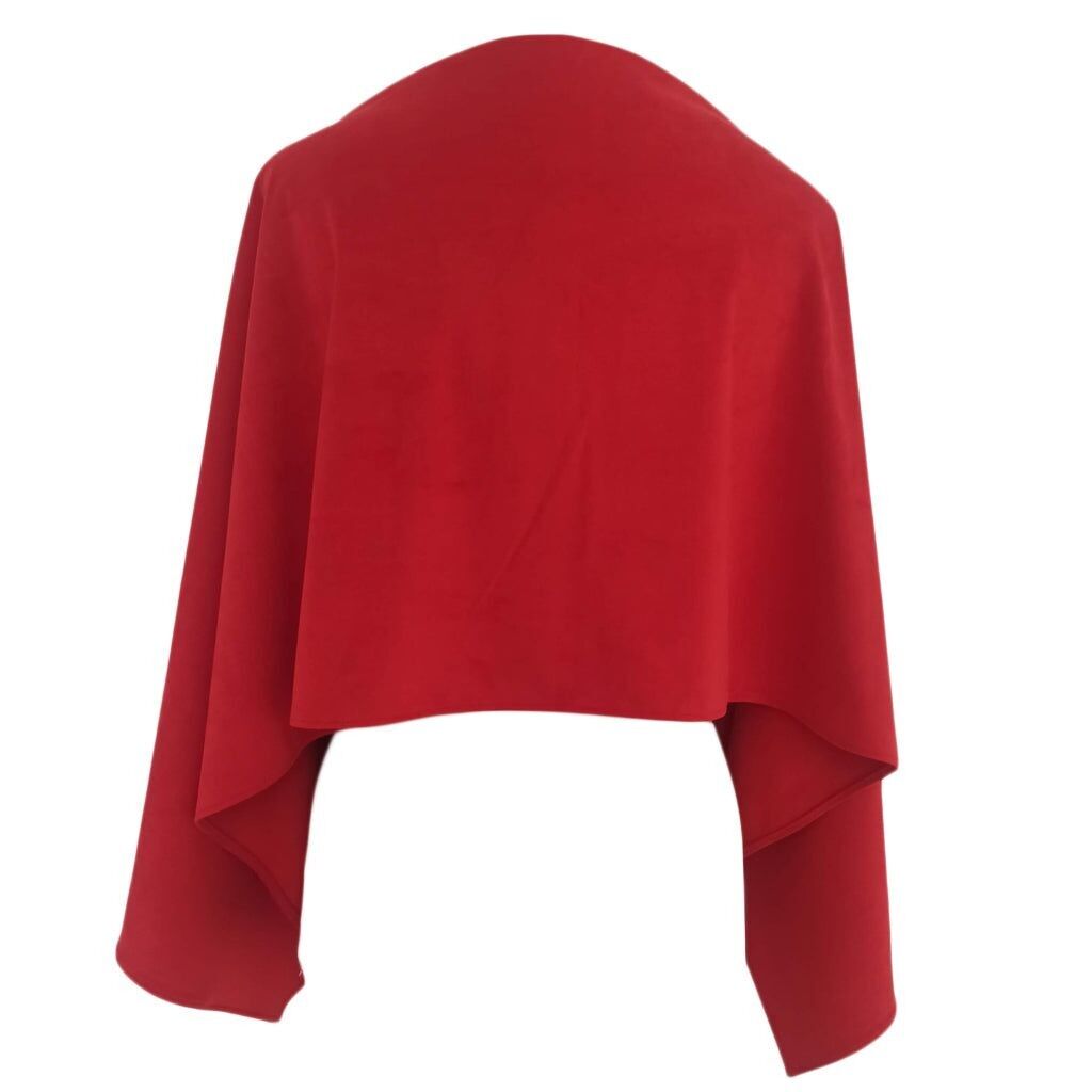 Stola scialle in pelle scamosciata (155x48 cm) · Rosso granato