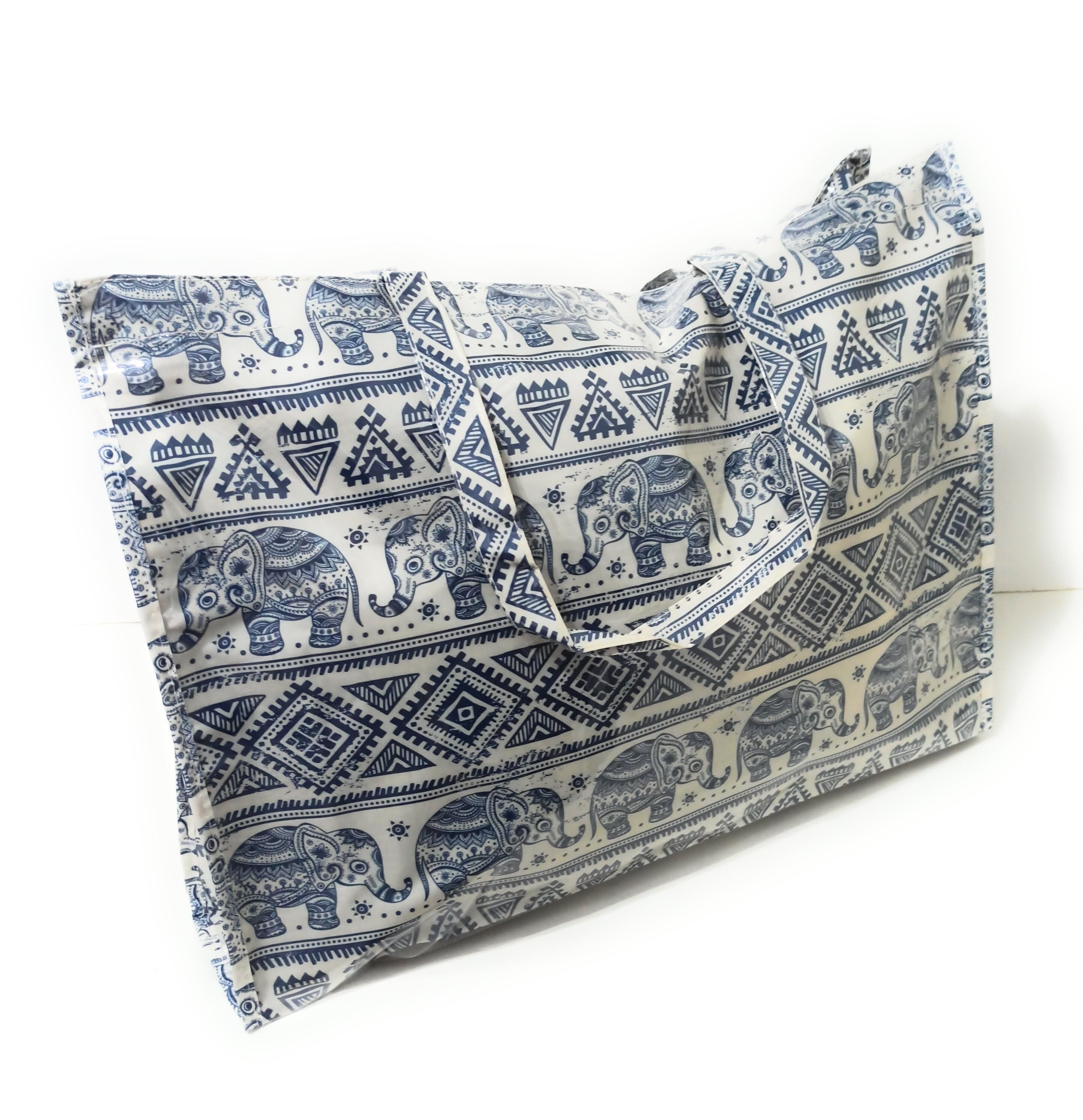 Große Strandtasche aus recyceltem Kunststoff · Elefanten