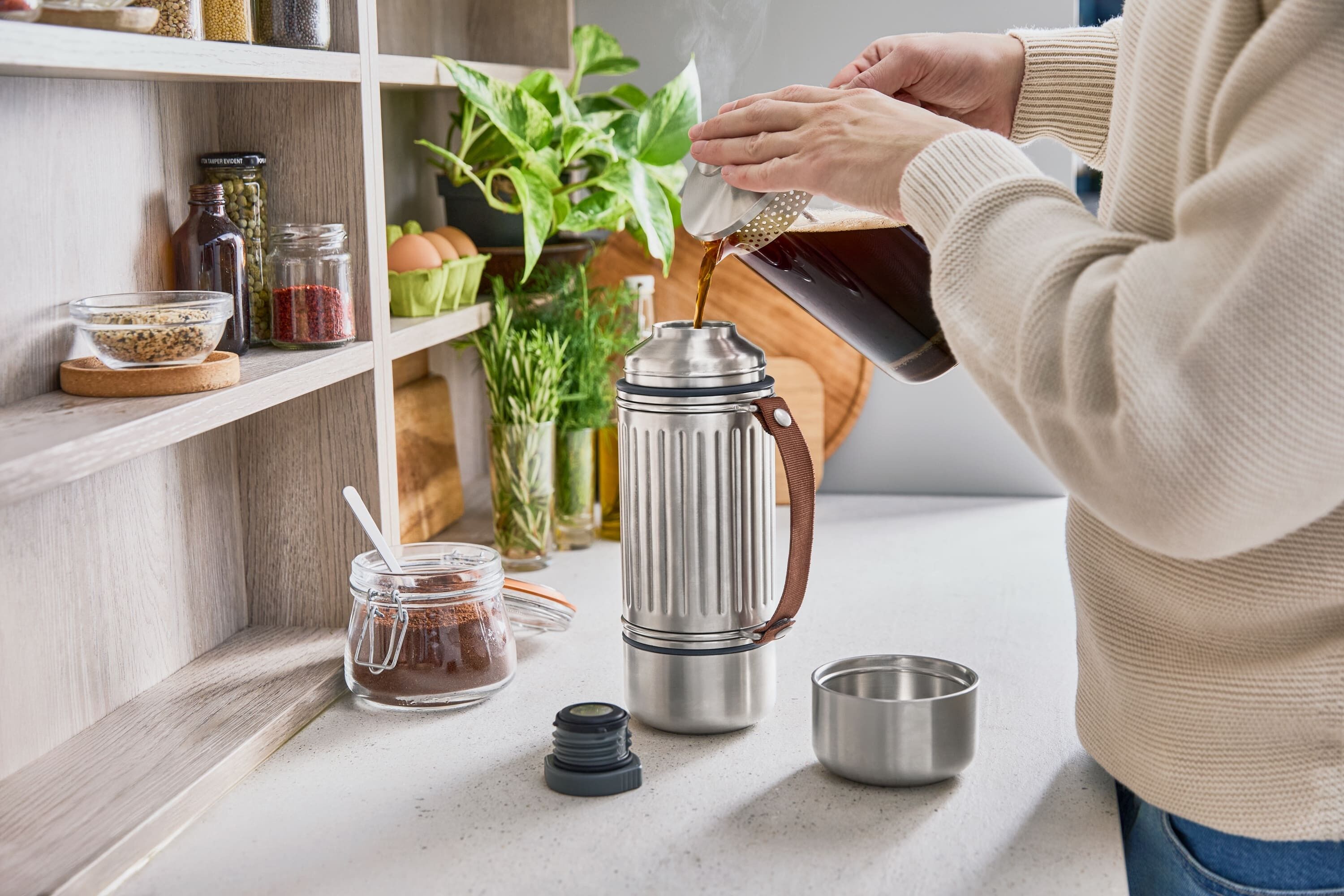 Thermos Explorer Duo Flask - 1L - 2 tazze - Acciaio inossidabile