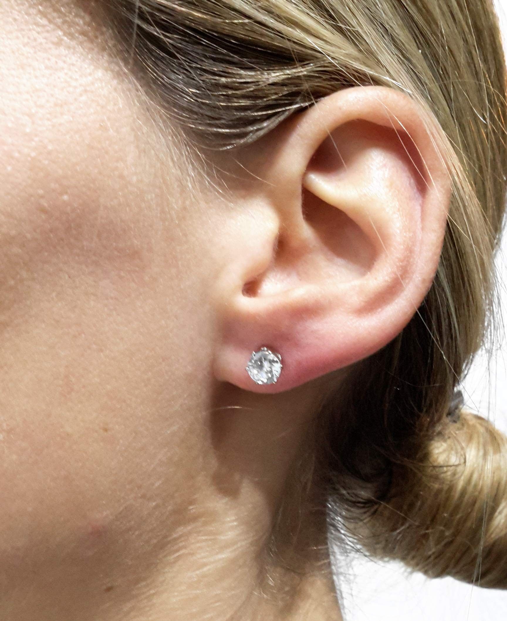 Zirkonia-Ohrringe · Rund