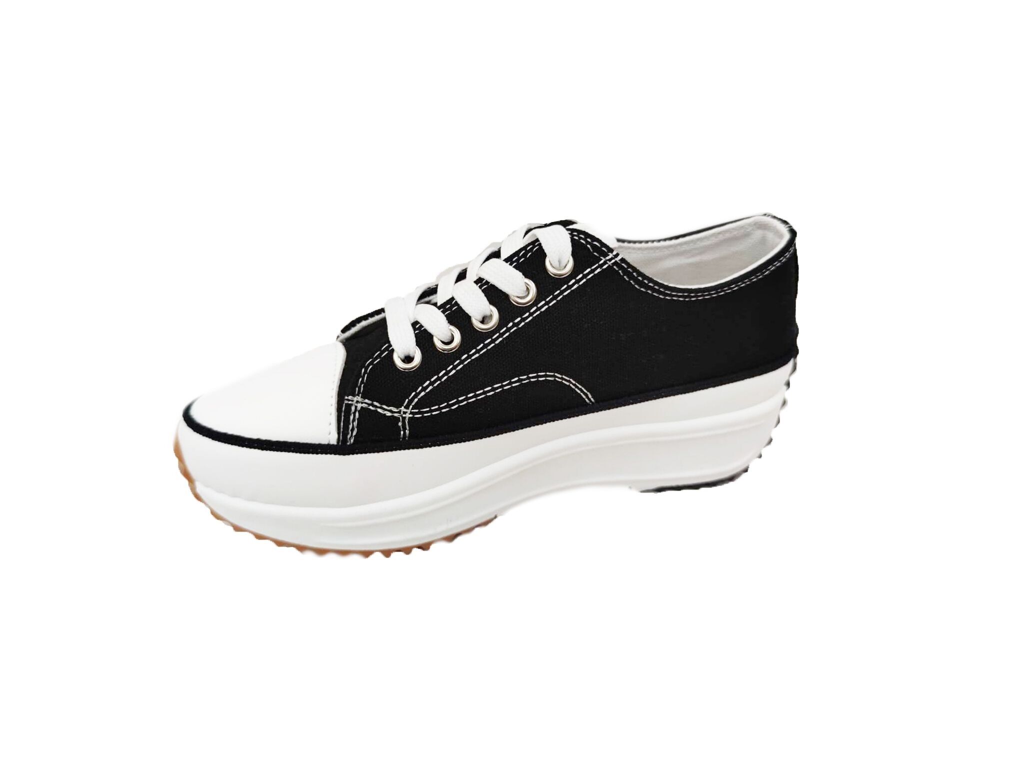 Sneakers basse con maxi piattaforma · Nero (T.38-T.41)